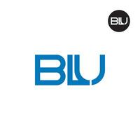 brief blu monogram logo ontwerp vector