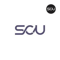 brief scu monogram logo ontwerp vector