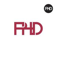 brief phd monogram logo ontwerp vector