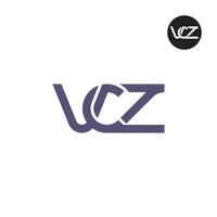 vcz logo brief monogram ontwerp vector