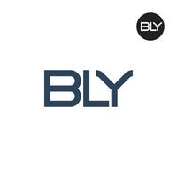 brief bly monogram logo ontwerp vector