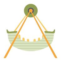 carrousel met schip in vlak ontwerp. viking boot attractie Bij amusement park. illustratie geïsoleerd. vector