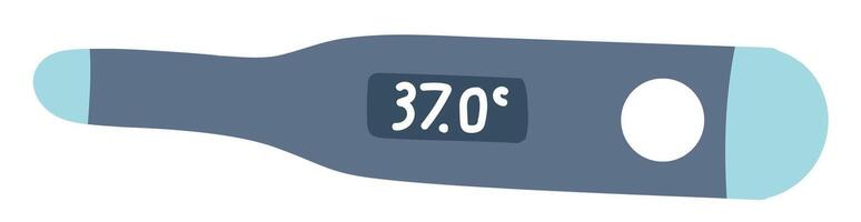 thermometer in vlak ontwerp. meting gereedschap met warmte temperatuur. illustratie geïsoleerd. vector