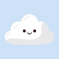 schattig wolk regenen en glimlach tekenfilm vector