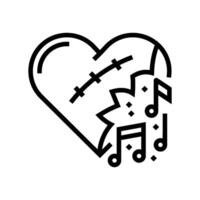 emo muziek- lijn icoon illustratie vector