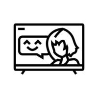 anime kawaii lijn icoon illustratie vector