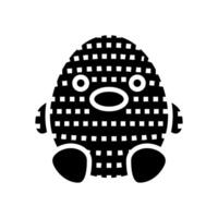 amigurumi kawaii glyph icoon illustratie vector