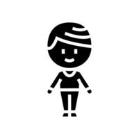 chibi karakter jongen glyph icoon illustratie vector