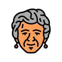 volwassen oud vrouw avatar kleur icoon illustratie vector