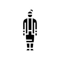 ouderen oud vrouw glyph icoon illustratie vector