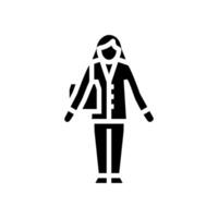 volwassen oud vrouw glyph icoon illustratie vector