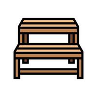 bank sauna kleur icoon illustratie vector