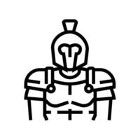 gladiator soldaat Romeins Grieks lijn icoon illustratie vector