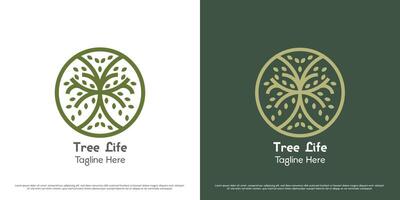 eik boom logo ontwerp illustratie. silhouet van groen boom fabriek olijf- bladeren zaad spruit vers landelijk bio groenblijvend gebladerte tuin bloemen park natuur. modern minimalistische gemakkelijk vlak icoon symbool vector