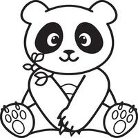 schattig panda kleur Pagina's. panda dier schets voor kleur boek. panda lijn kunst vector