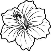 hibiscus bloem kleur Pagina's. bloem lijn kunst vector