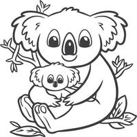 koala kleur bladzijde voor kinderen voorraad illustratie. dier schets voor kleur boek vector