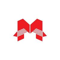 letter m strepen snel pijl geometrisch logo vector