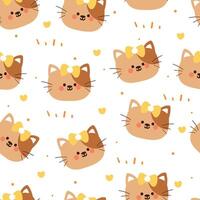 naadloos patroon tekenfilm katten. schattig dier behang illustratie voor geschenk inpakken papier vector