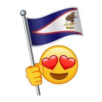 emoji met Amerikaans Samoa vlag groot grootte van geel emoji glimlach vector