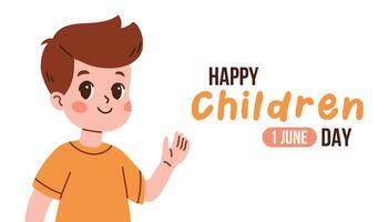 Internationale kinderen dag. illustratie van gelukkig kinderen dag achtergrond met gelukkig kind voor poster, banier, kaart. vector