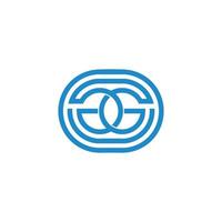 letter gg gekoppeld cirkel geometrisch lijn symbool logo vector