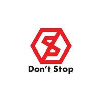 letter s stop niet met zeshoekig symbool vector