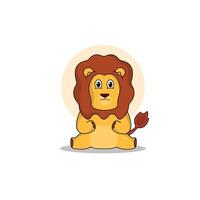 schattig dier leeuw tekenfilm icoon illustratie.dier icoon illustratie. vlak stijl concept schattig vector