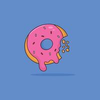 icoon donut heerlijk snel voedsel en drinken illustratie concept.premium illustratie vector