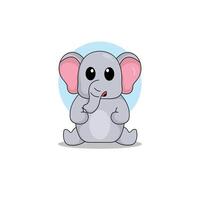 schattig olifant tekenfilm icoon illustratie.dier icoon illustratie. vlak stijl concept schattig vector