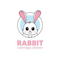 logo konijn schattig tekenfilm illustratie. dier logo concept .vlak stijl concept illustratie schattig vector