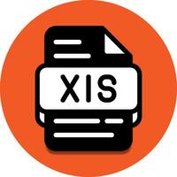xls het dossier type databank icoon. document bestanden en formaat uitbreiding symbool pictogrammen. met een oranje achtergrond vector