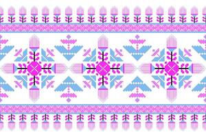 meetkundig etnisch oosters naadloos patroon. axtec stijl borduurwerk bloemen pixel kunst achtergrond ontwerp voor kleding stof, kleding, textiel, sjaal, behang, tafel loper, inpakken, afdrukken, sarong vector