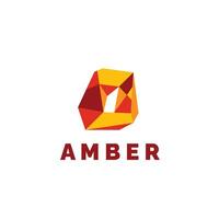 amber logo icoon, modern hars steen voor sieraden vector