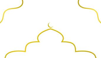 goud beroerte lijn moskee ornament sjabloon achtergrond voor viering, groet, uitnodiging, banier, poster, media, advertentie, behang, digitaal, omslag, idee. Islamitisch ontwerp vector