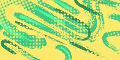 abstract groen en geel grunge borstel achtergrond met halftone effect. sport- achtergrond met grunge concept vector