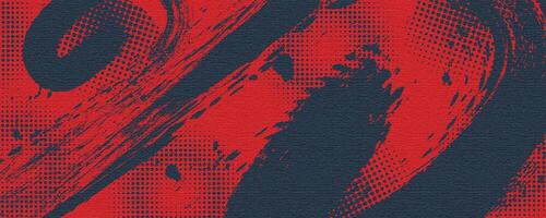 rood en blauw borstel achtergrond met halftone en structuur effect. retro sport- achtergrond met grunge concept vector