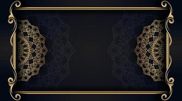zwart luxe achtergrond met goud mandala ornamenten vector