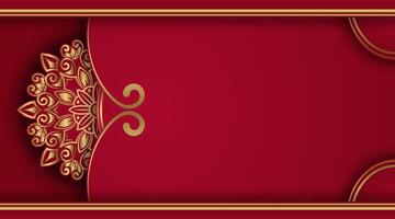 rood luxe achtergrond met mandala ornament vector