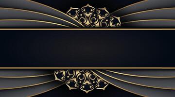 zwart luxe achtergrond met goud mandala ornamenten vector