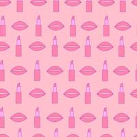 naadloos patroon van lip afdrukken en lippenstift. illustratie vector