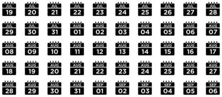 kalender glyph icoon pictogram symbool zichtbaar illustratie reeks vector