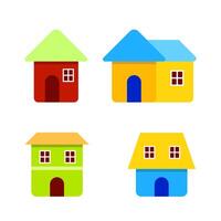 huis icon set vector