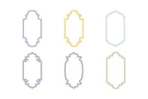 Islamitisch verticaal kader ontwerp dubbele lijnen schets lineair kleurrijk silhouetten ontwerp pictogram symbool zichtbaar illustratie vector