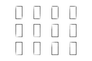 verticaal rechthoek vorm glyph grunge vorm borstel beroerte pictogram symbool zichtbaar illustratie reeks vector