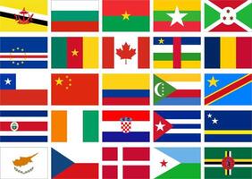 wereld vlag vlak icoon pictogram symbool zichtbaar illustratie reeks vector