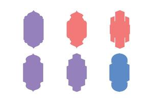 Islamitisch verticaal kader ontwerp glyph silhouetten ontwerp pictogram symbool zichtbaar illustratie kleurrijk vector