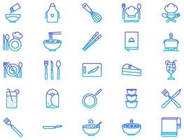 keuken lijn helling icoon pictogram symbool zichtbaar illustratie reeks vector