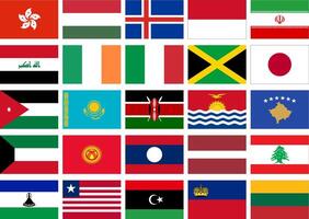 wereld vlag vlak icoon pictogram symbool zichtbaar illustratie reeks vector