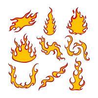 vlam sticker reeks tekenfilm illustratie vector
